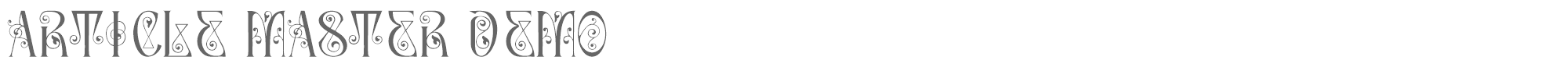 Sample characters Article Master Font